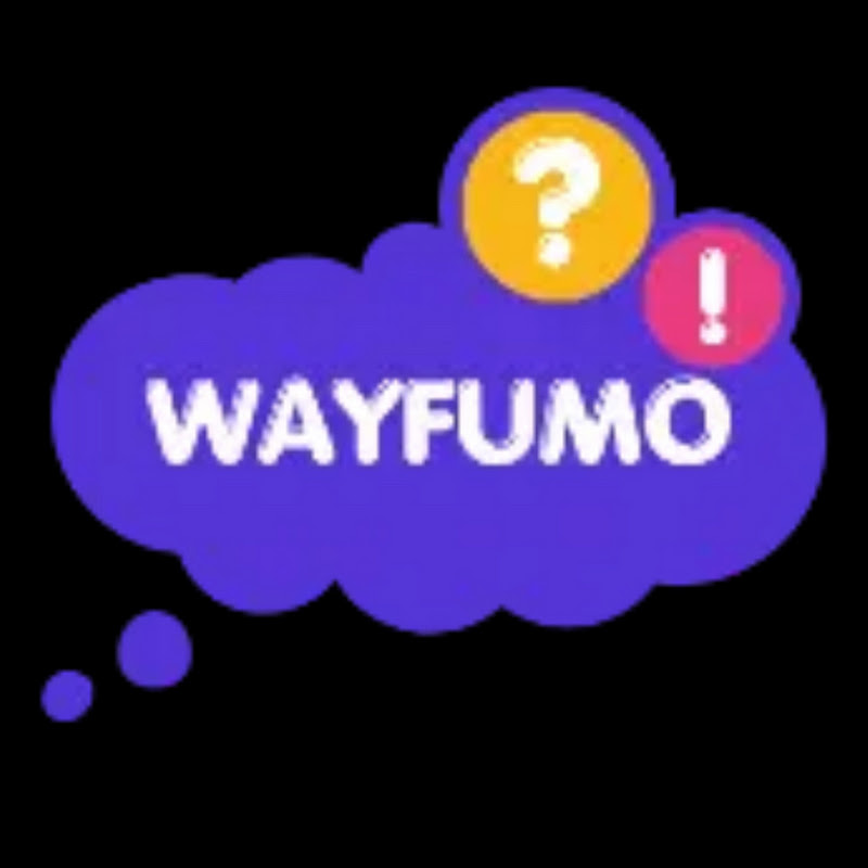 WAYFUMO logo: a purple thought bubble with a question mark and an exclamation mark